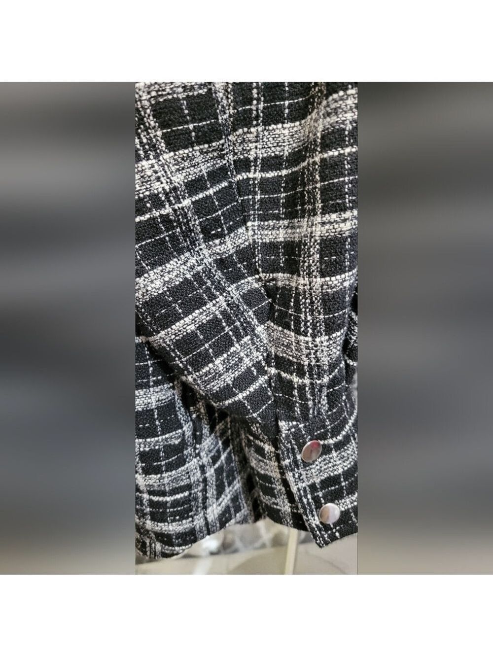 H&M | Black Checked Jacquard Weave Jacket - Picture 11 of 14